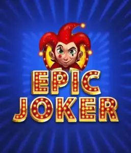 Enter the vibrant world of Epic Joker slot by Relax Gaming, highlighting a mischievous joker with a bright red hairstyle amid a dazzling blue background. This image portrays the fun and excitement of classic slots, ideal for fans of classic casino aesthetics, delivering a captivating play experience.